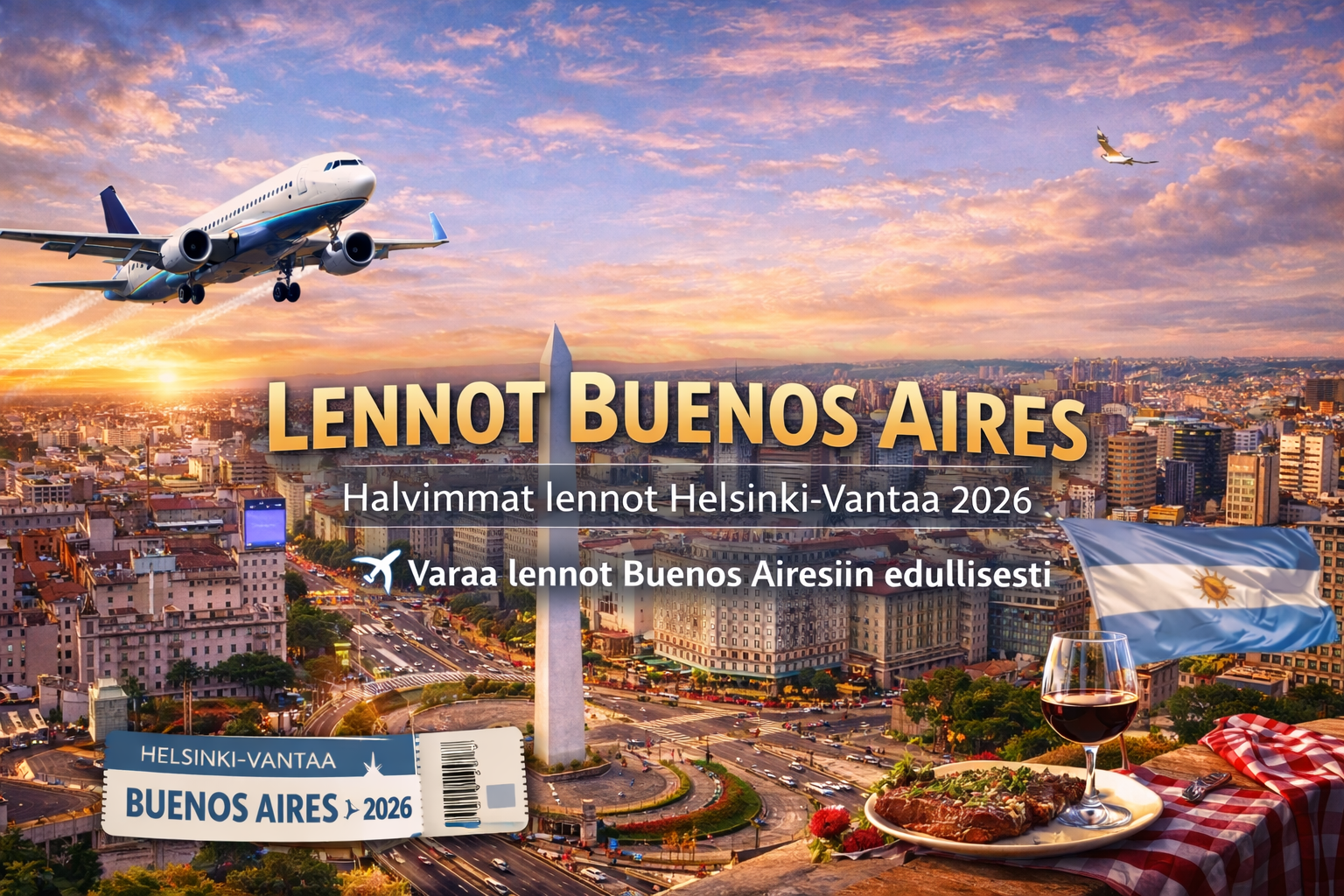Lennot Buenos Aires – Halvimmat lennot Helsinki-Vantaa 2026