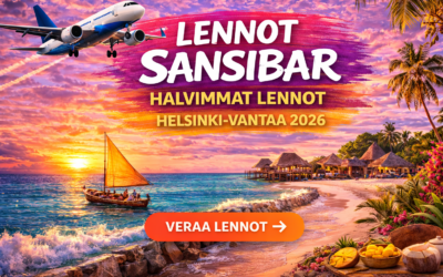 Lennot Sansibar – Halvimmat lennot Helsinki-Vantaa 2026